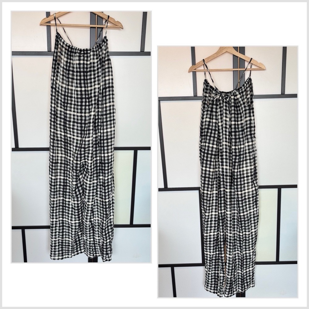 Ace & Jig Jumpsuit Overall Plaid Adjustable Cotton Art SMALL MISSING DRAWSTRING